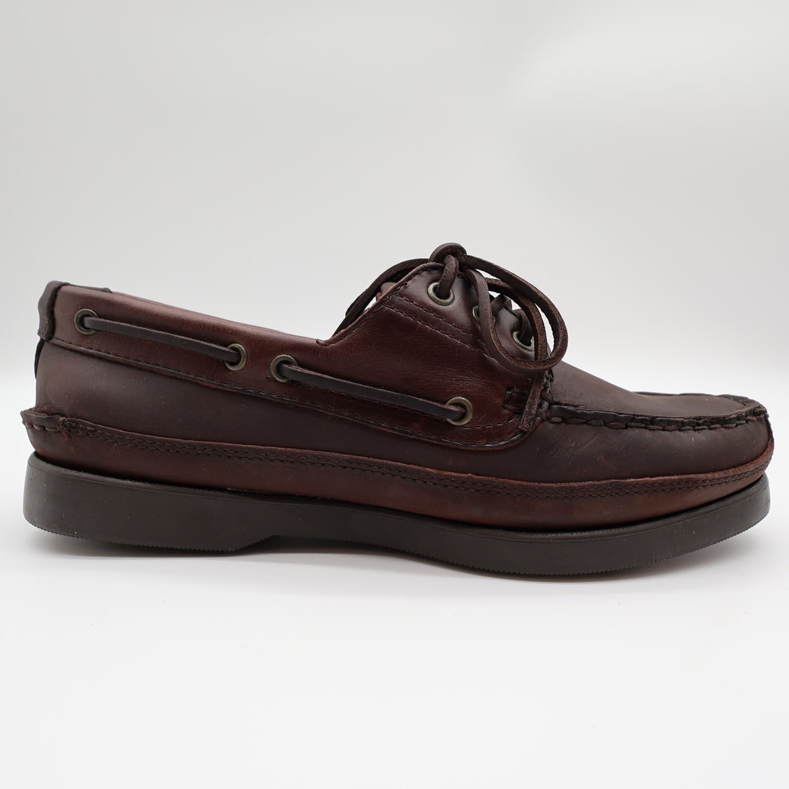 Nunn Bush Boat Shoes Mens 8 Brown Leather Vintage 90s New Old Stock Casuals - Thumbnail 9