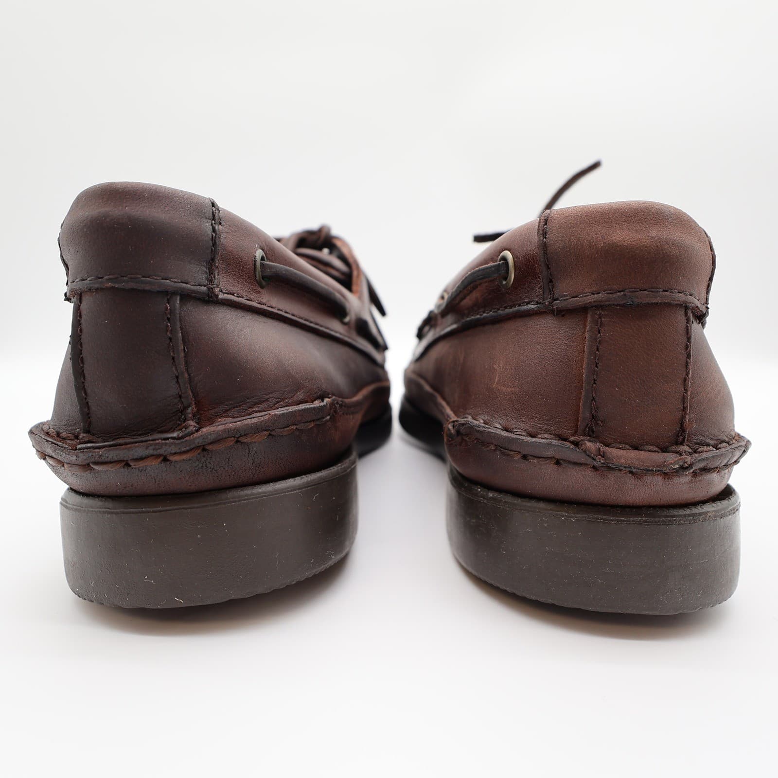 Nunn Bush Boat Shoes Mens 8 Brown Leather Vintage 90s New Old Stock Casuals - Thumbnail 5