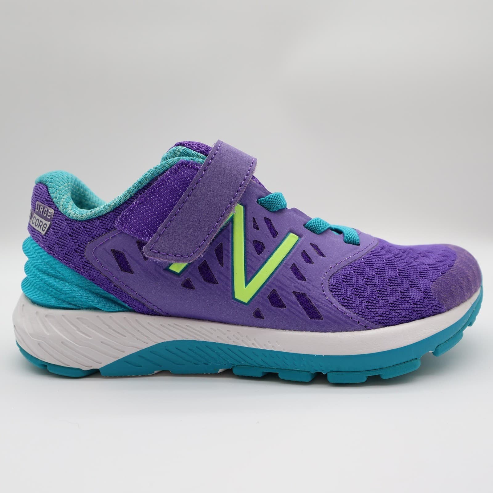 New Balance KVURGPPP Running Shoes Kids 1.5 Purple Mesh Hook Athletic Sneaker - Thumbnail 12