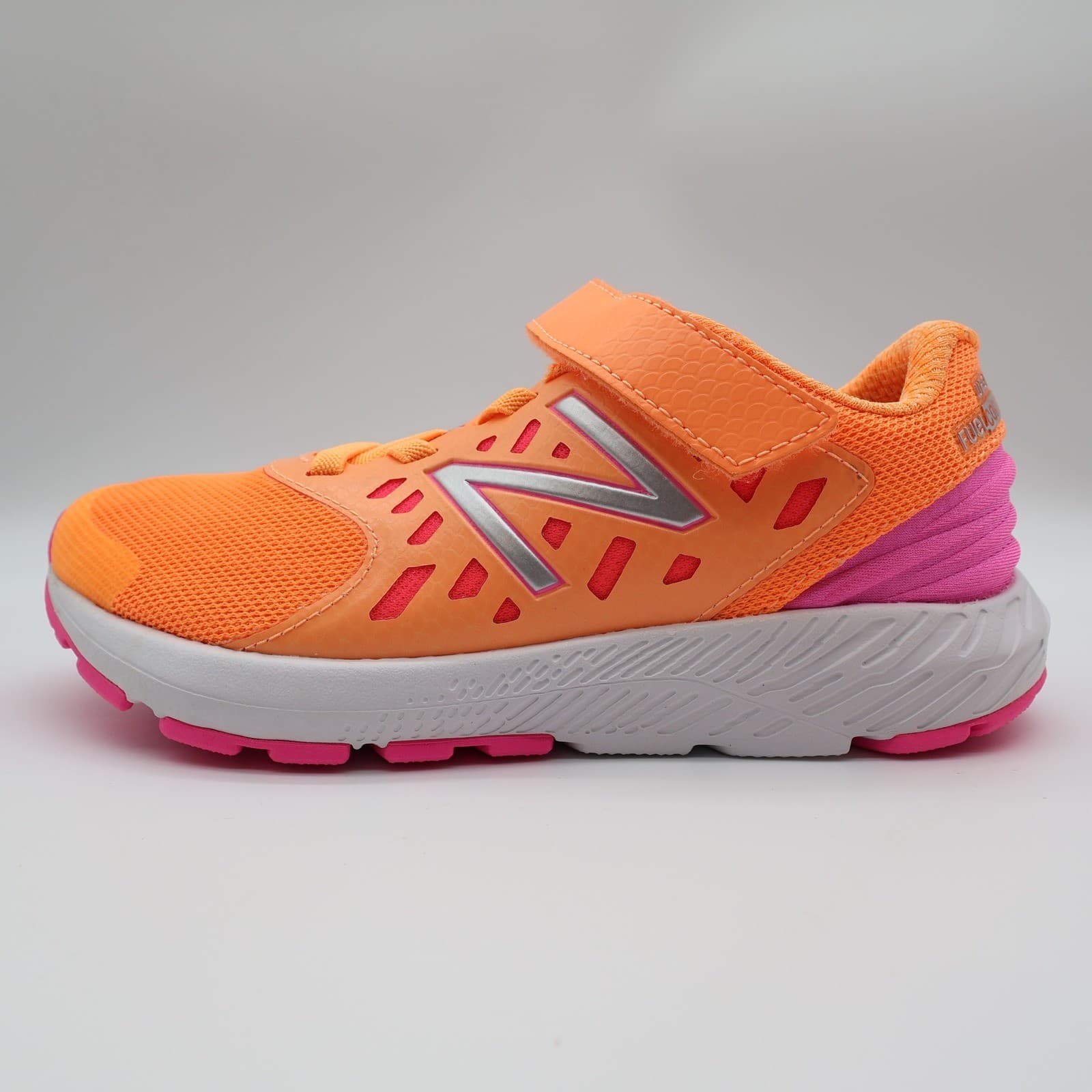 New Balance Urge Running Shoes Kids 2.5 Orange Pink Synthetic Athletic PXURGPM - Thumbnail 10