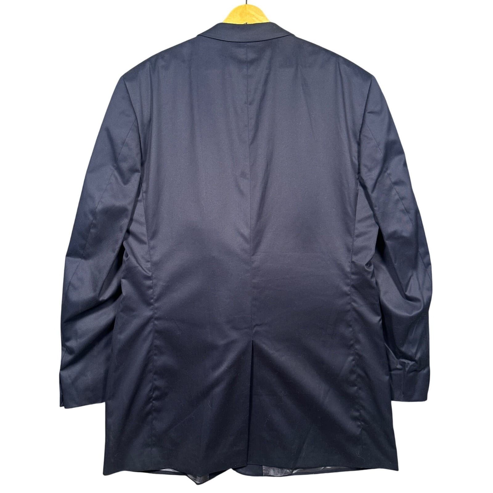 Paul Fredrick Suit Mens 48 XL Navy Blue Cotton Twill 2-Button Pleather - Thumbnail 4