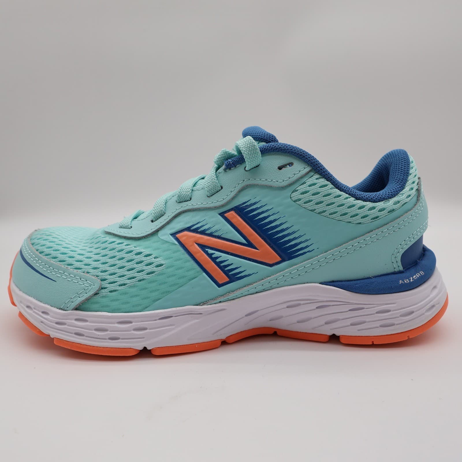 New Balance 680v6 Running Shoes Kids 1.5 Teal Orange Synthetic Athletic YP680LL6 - Thumbnail 10