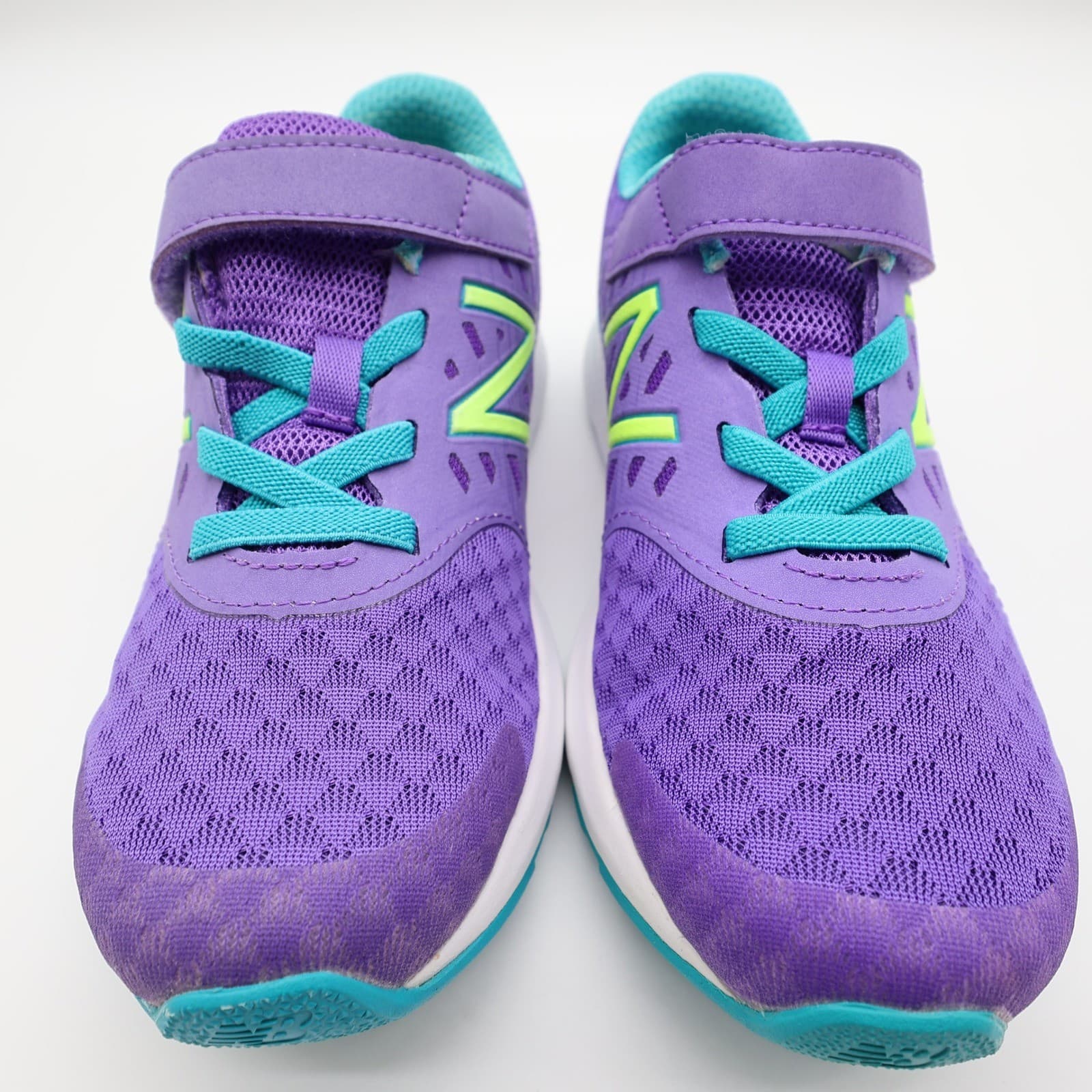 New Balance KVURGPPP Running Shoes Kids 1.5 Purple Mesh Hook Athletic Sneaker - Thumbnail 3