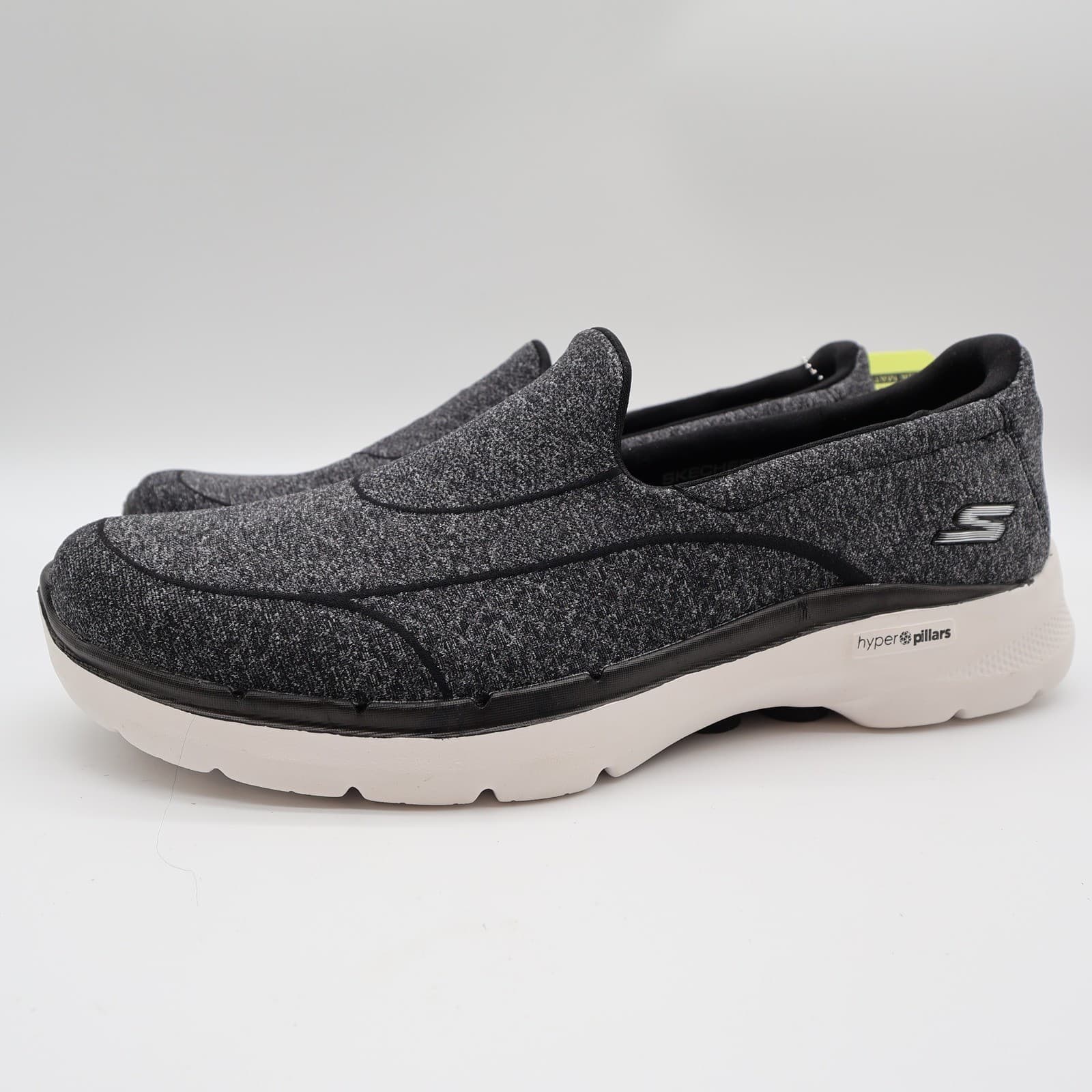 Skechers Go Walk 6 Carice Sneakers Womens 10 Black White Textile Slip On Walking - Thumbnail 2