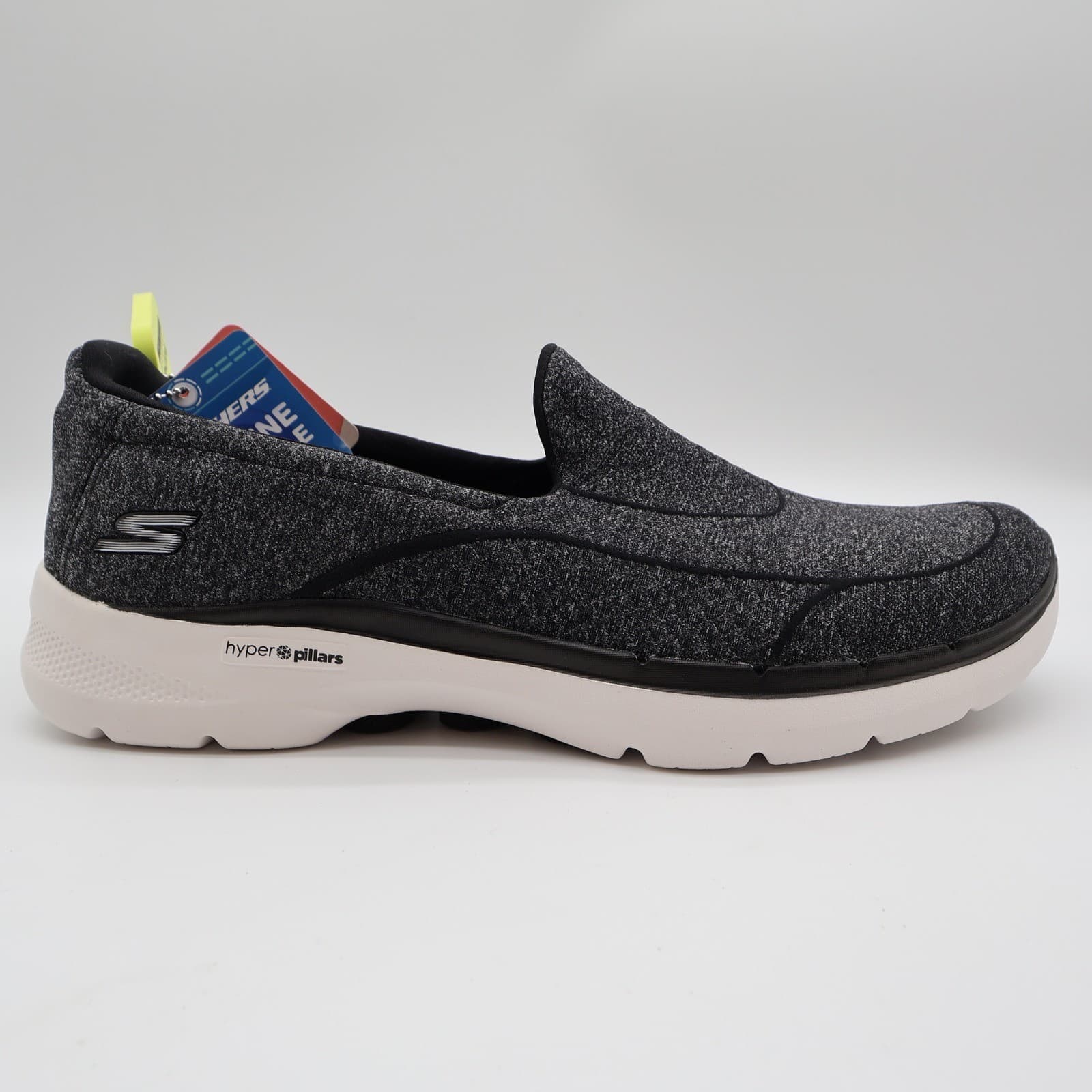Skechers Go Walk 6 Carice Sneakers Womens 10 Black White Textile Slip On Walking - Thumbnail 11