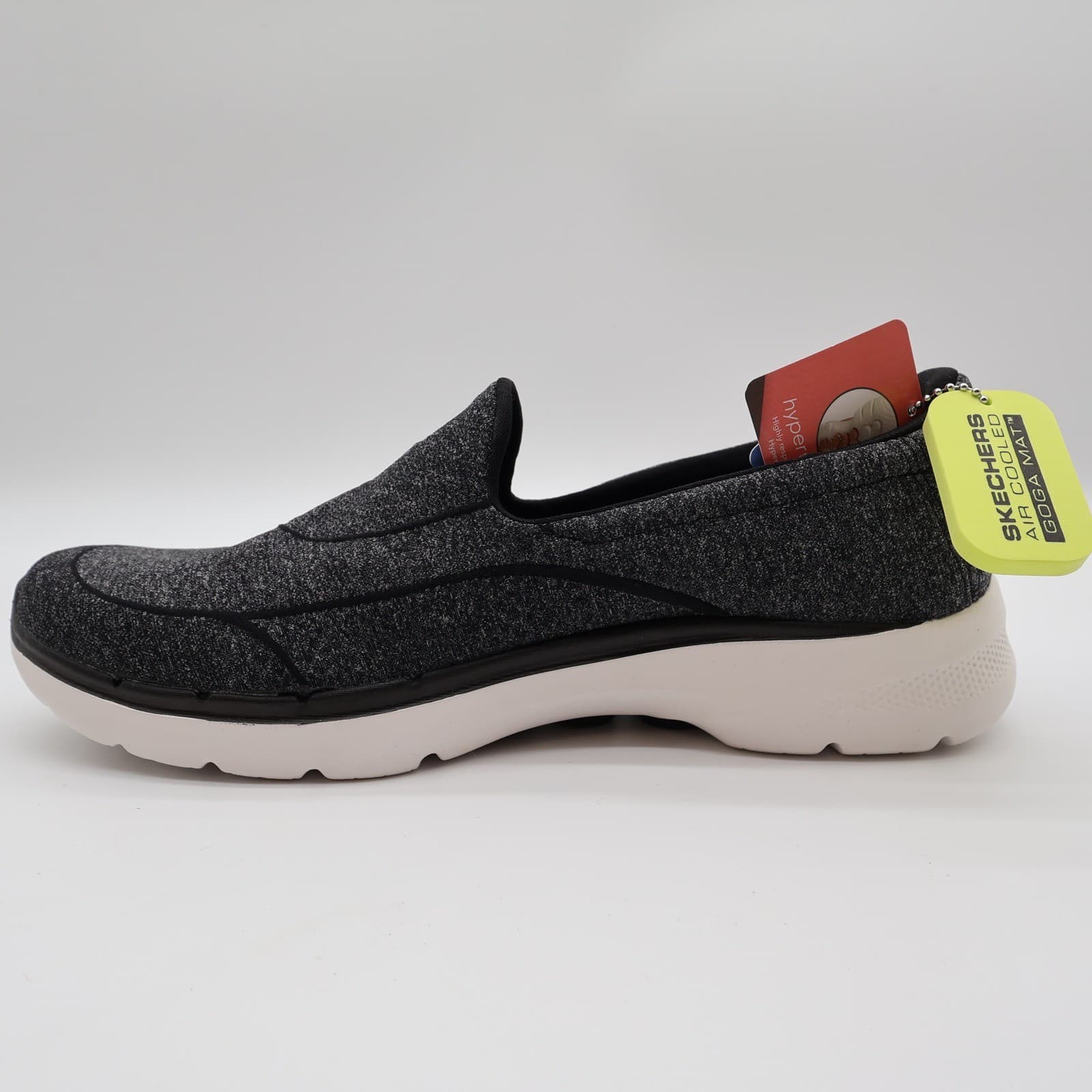 Skechers Go Walk 6 Carice Sneakers Womens 10 Black White Textile Slip On Walking - Thumbnail 12