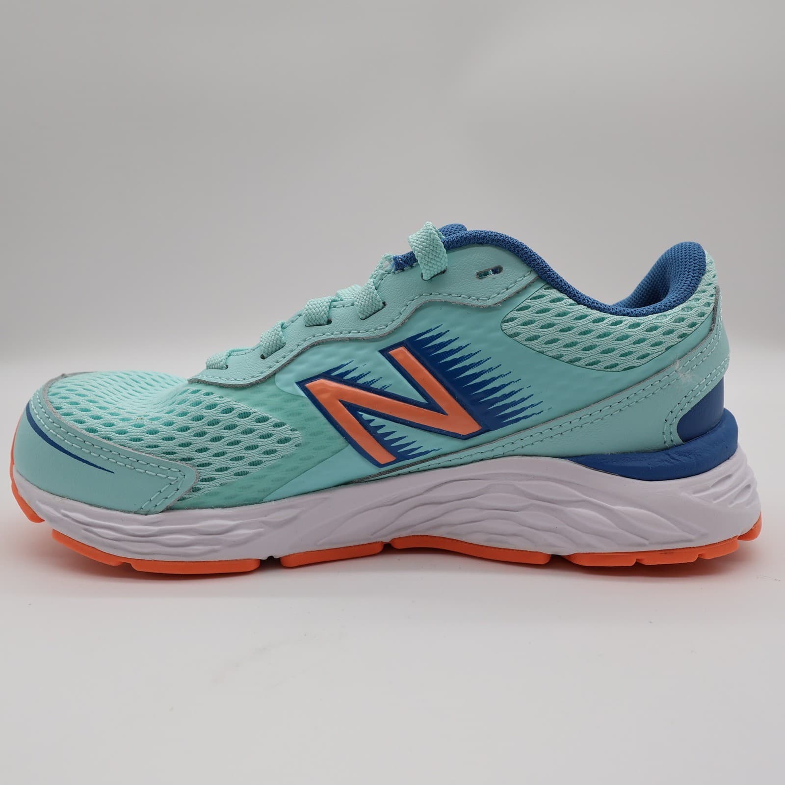 New Balance 680v6 Running Shoes Kids 1.5 Teal Orange Synthetic Athletic YP680LL6 - Thumbnail 11
