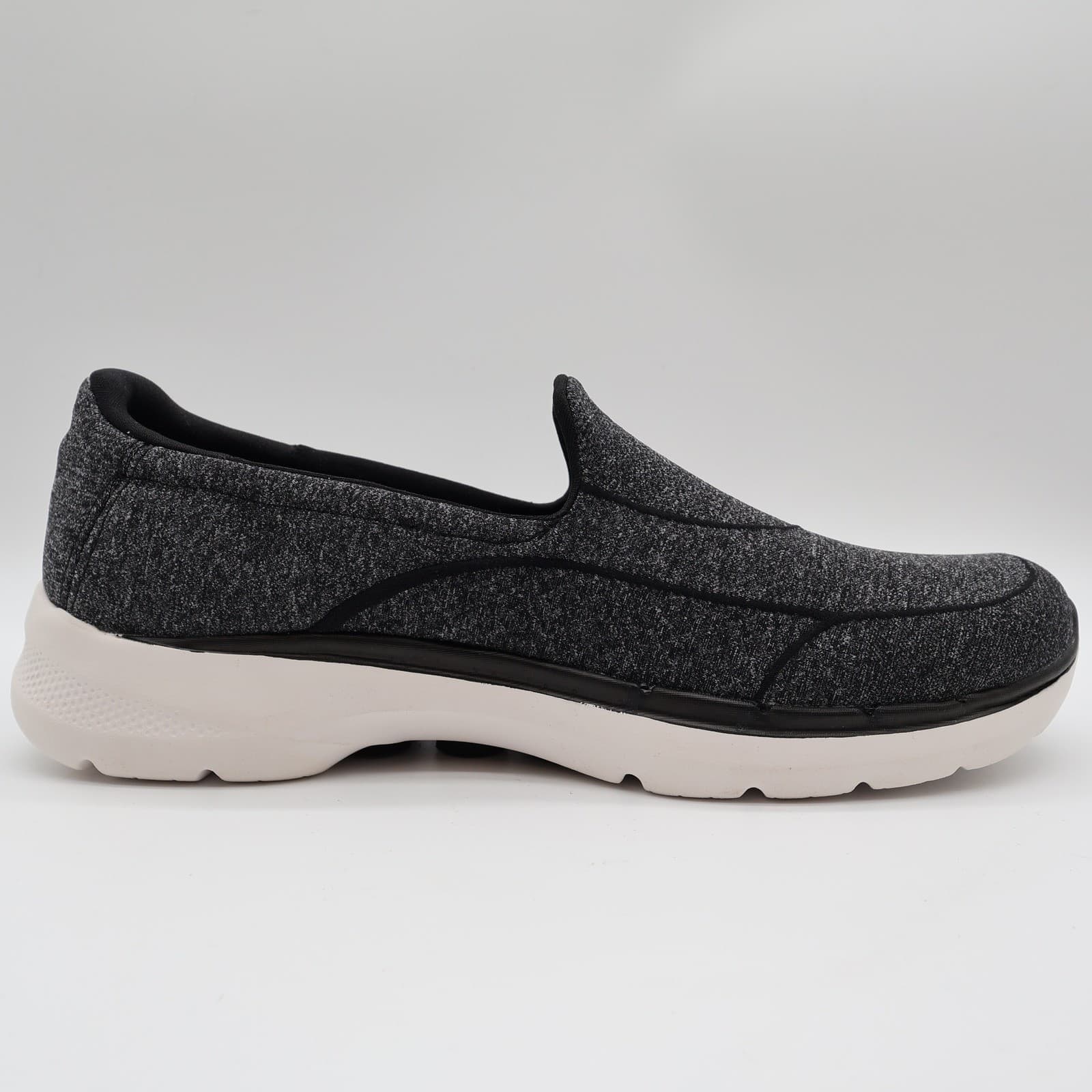 Skechers Go Walk 6 Carice Sneakers Womens 10 Black White Textile Slip On Walking - Thumbnail 9
