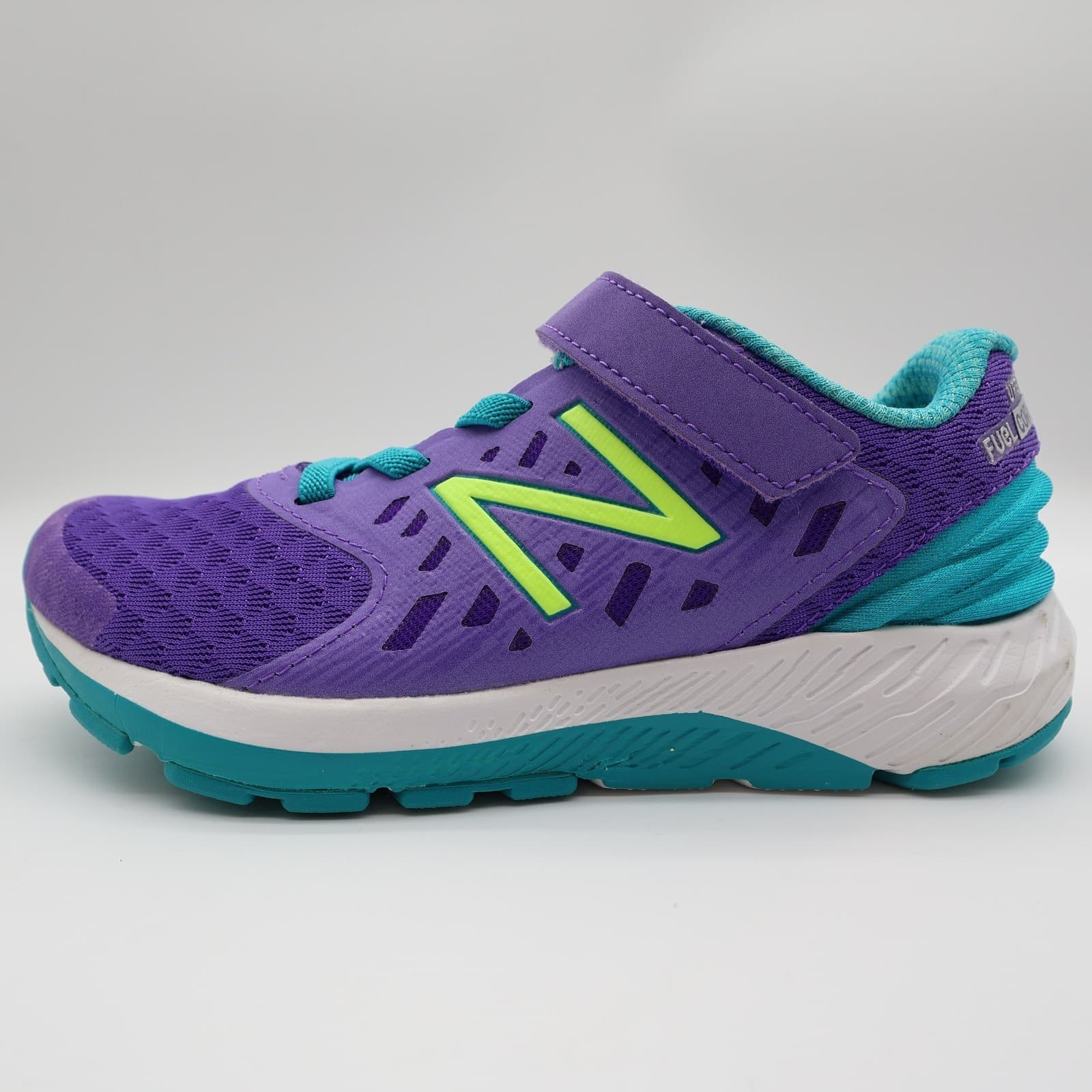 New Balance KVURGPPP Running Shoes Kids 1.5 Purple Mesh Hook Athletic Sneaker - Thumbnail 10