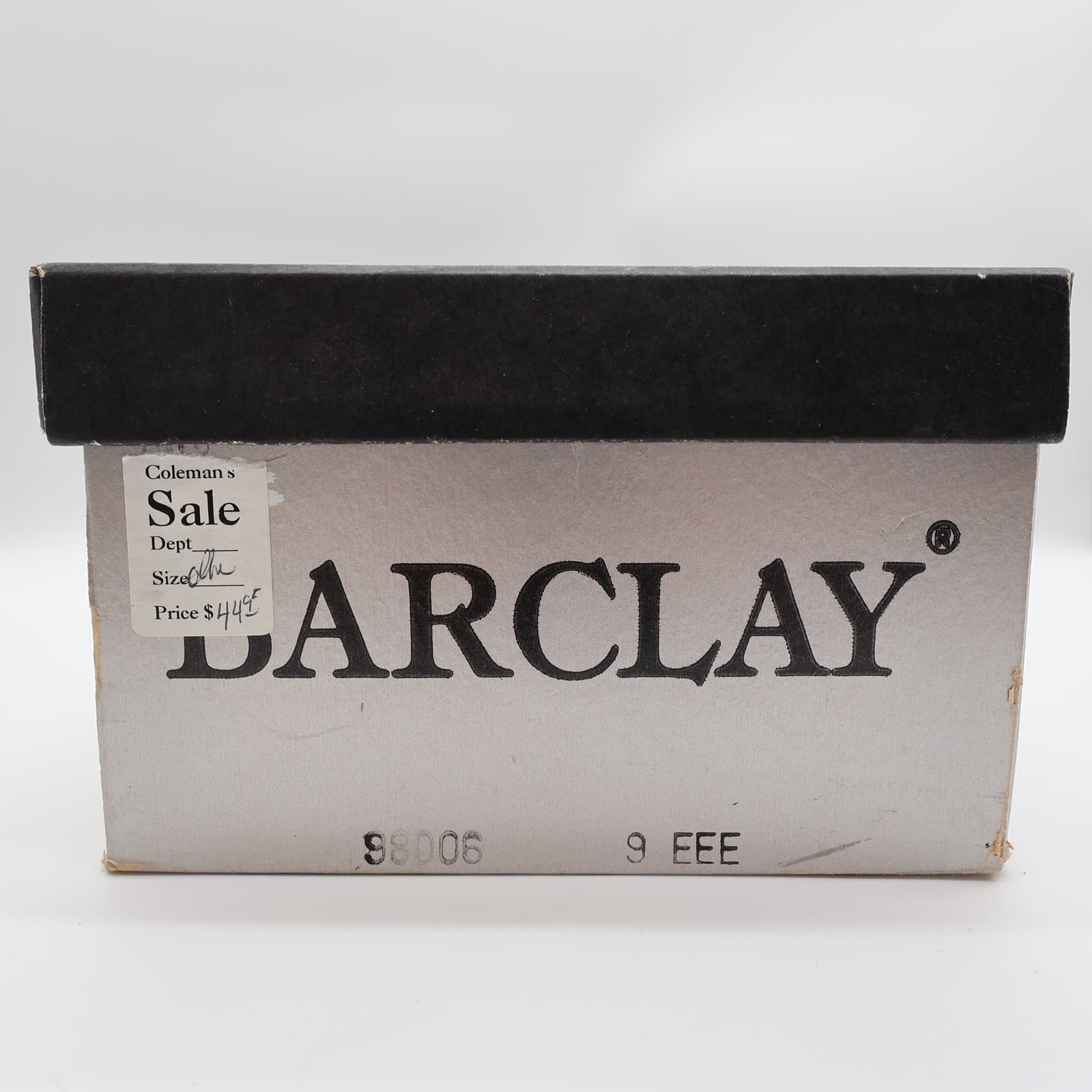 Barclay Oxford Dress Shoes Mens 9 EEE Black Leather Vintage Wide Made in USA - Thumbnail 7