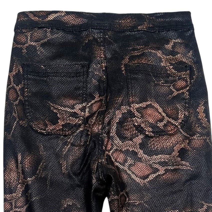JC & JQ Jeans Women's Snake Print Skinny Leg Pants Size L Black Brown Metallic - Thumbnail 4
