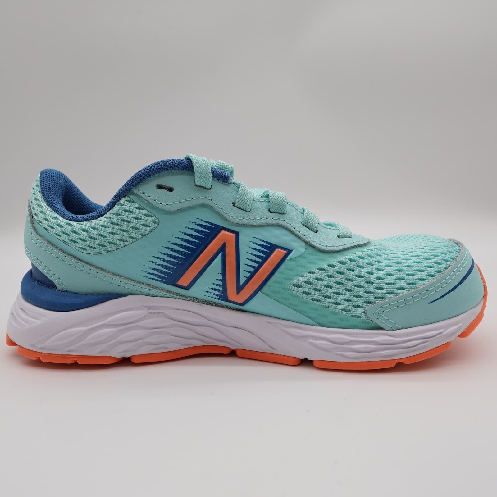 New Balance 680v6 Running Shoes Kids 1.5 Teal Orange Synthetic Athletic YP680LL6 - Thumbnail 9