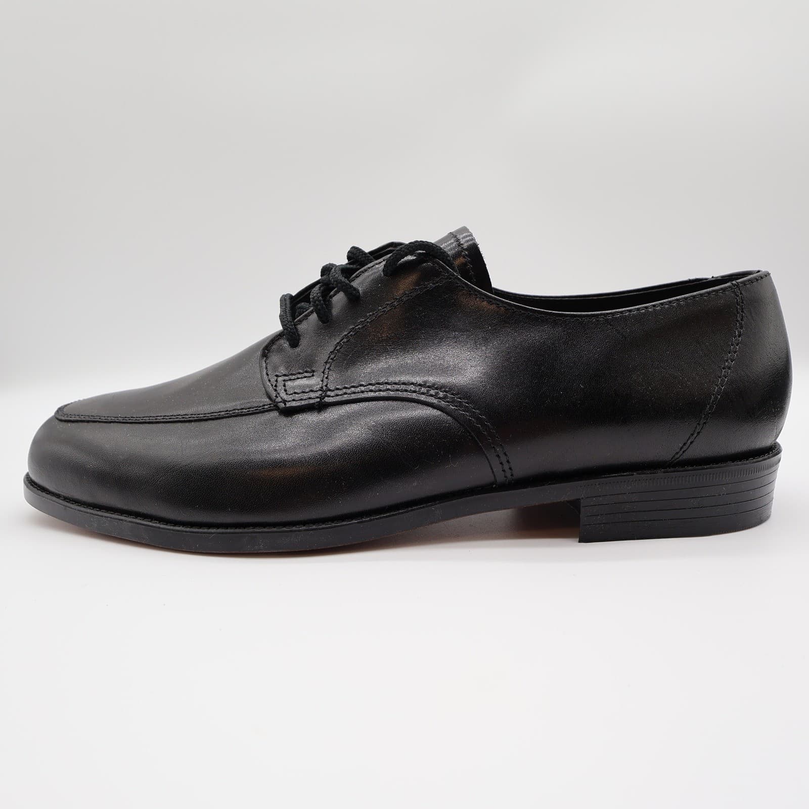 Barclay Oxford Dress Shoes Mens 9 EEE Black Leather Vintage Wide Made in USA - Thumbnail 10