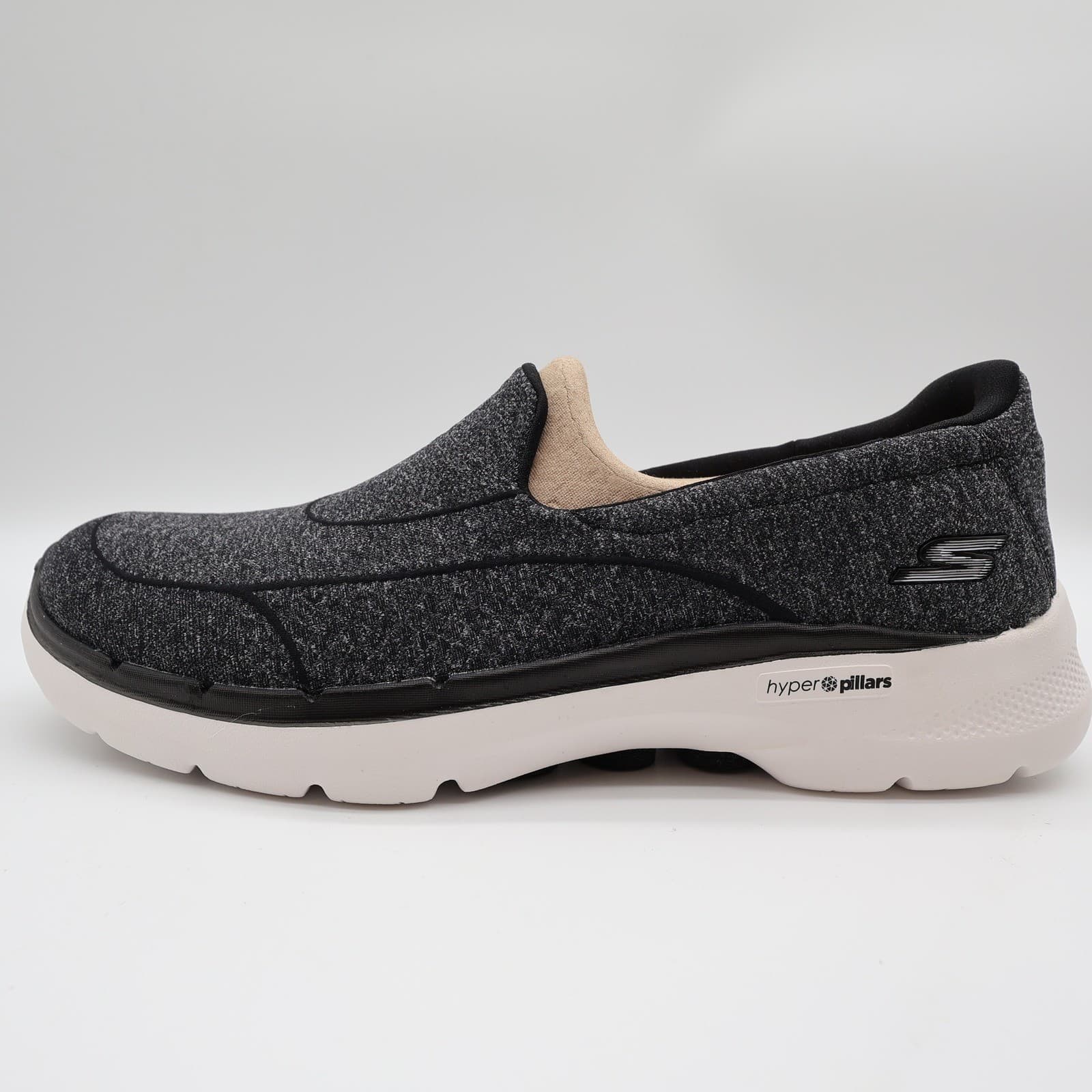 Skechers Go Walk 6 Carice Women 9.5 Black White Textile Slip On Walking Shoes - Thumbnail 9