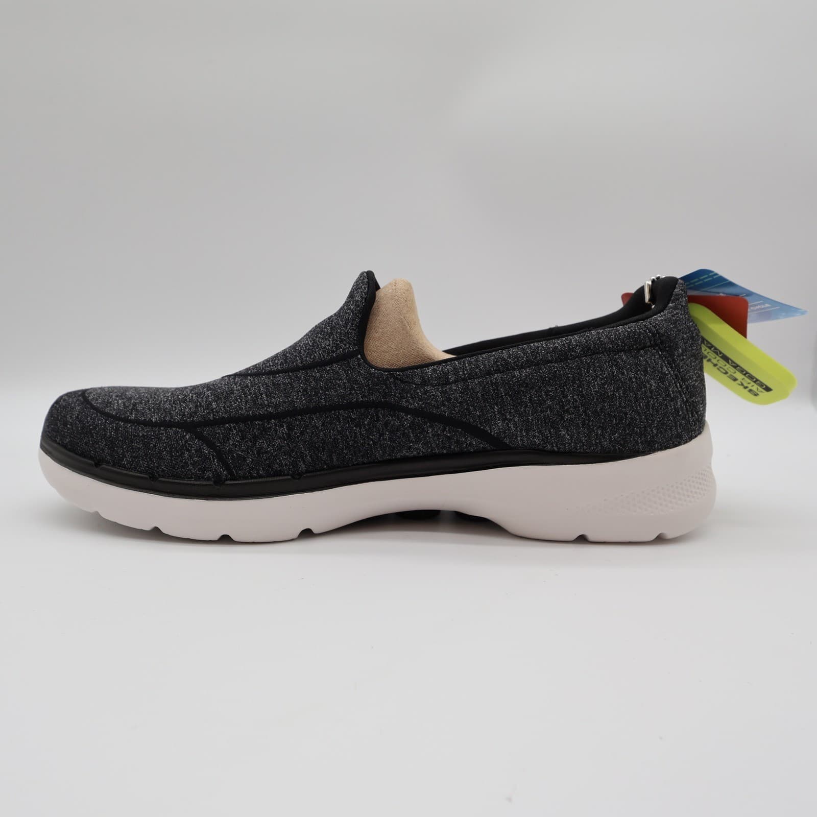 Skechers Go Walk 6 Carice Women 9.5 Black White Textile Slip On Walking Shoes - Thumbnail 11