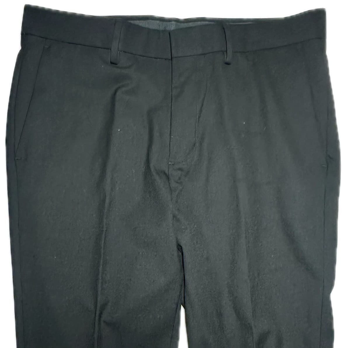 Haggar Slim Fit Mens Black Dress Pants Size 34x29 Polyester Blend Flat Front - Thumbnail 3
