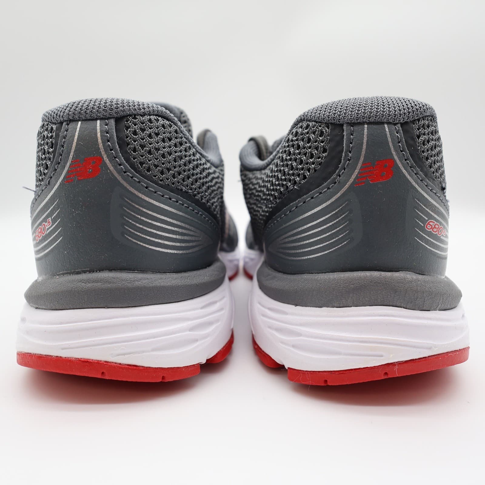 New Balance 680v2 Running Shoes Boys 12.5 Grey Mesh TechRide YP680LR Sneaker - Thumbnail 4