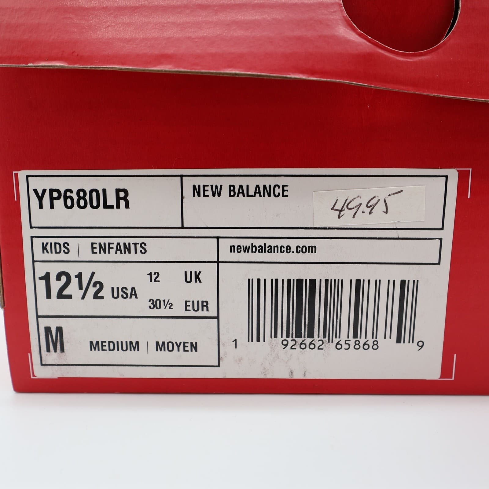 New Balance 680v2 Running Shoes Boys 12.5 Grey Mesh TechRide YP680LR Sneaker - Thumbnail 7