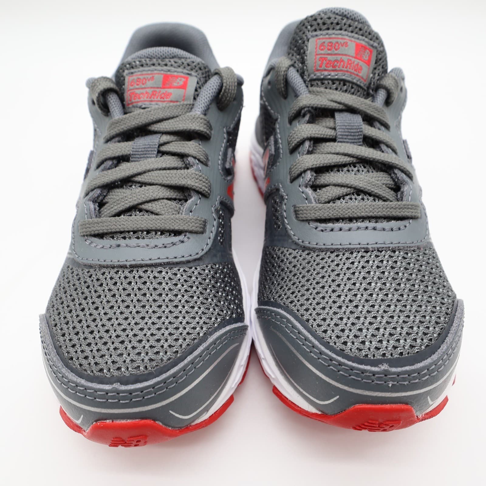 New Balance 680v2 Running Shoes Boys 12.5 Grey Mesh TechRide YP680LR Sneaker - Thumbnail 3