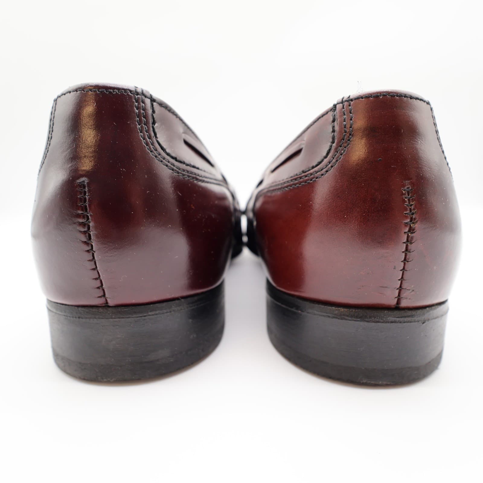 Dexter Royale Tassel Loafers Mens 11 Burgundy Leather Wingtip Vintage 80s 90s - Thumbnail 4