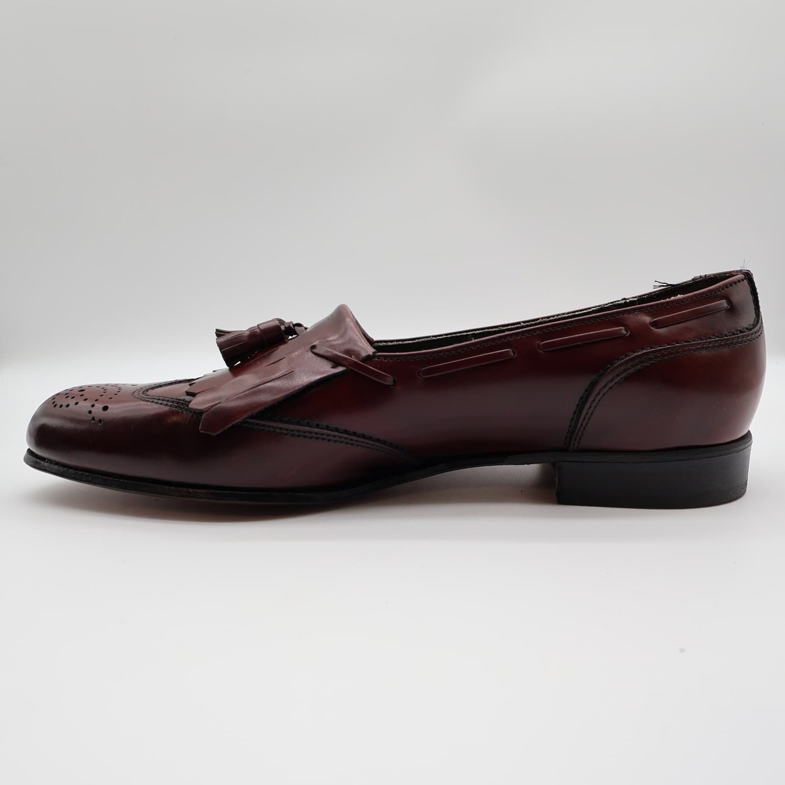 Dexter Royale Tassel Loafers Mens 11 Burgundy Leather Wingtip Vintage 80s 90s - Thumbnail 10