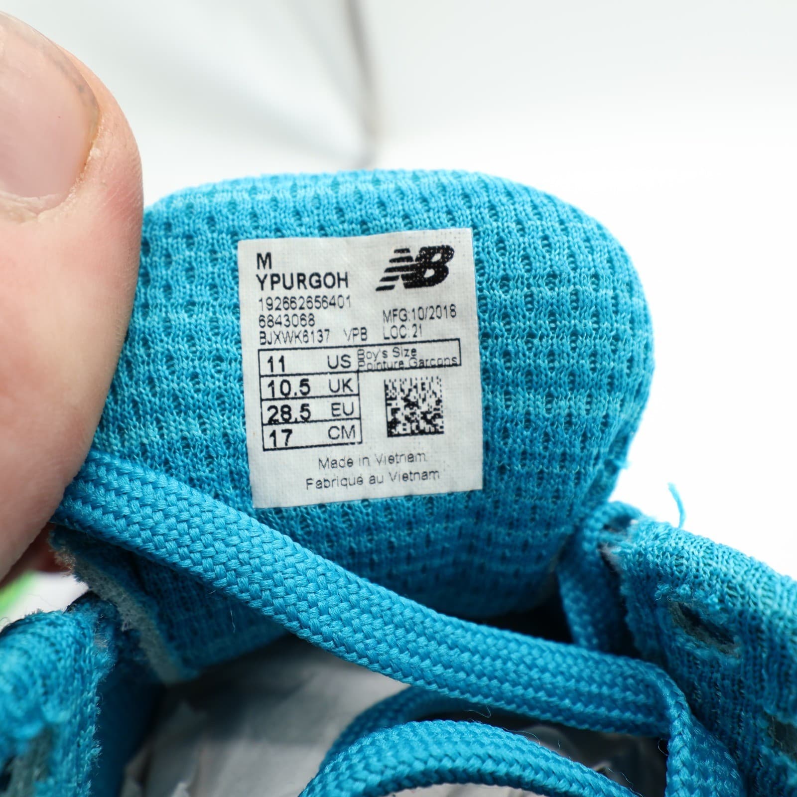 New Balance FuelCore Urge Kids 11 Blue Mesh Athletic Running Sneakers YPURGOH - Thumbnail 6