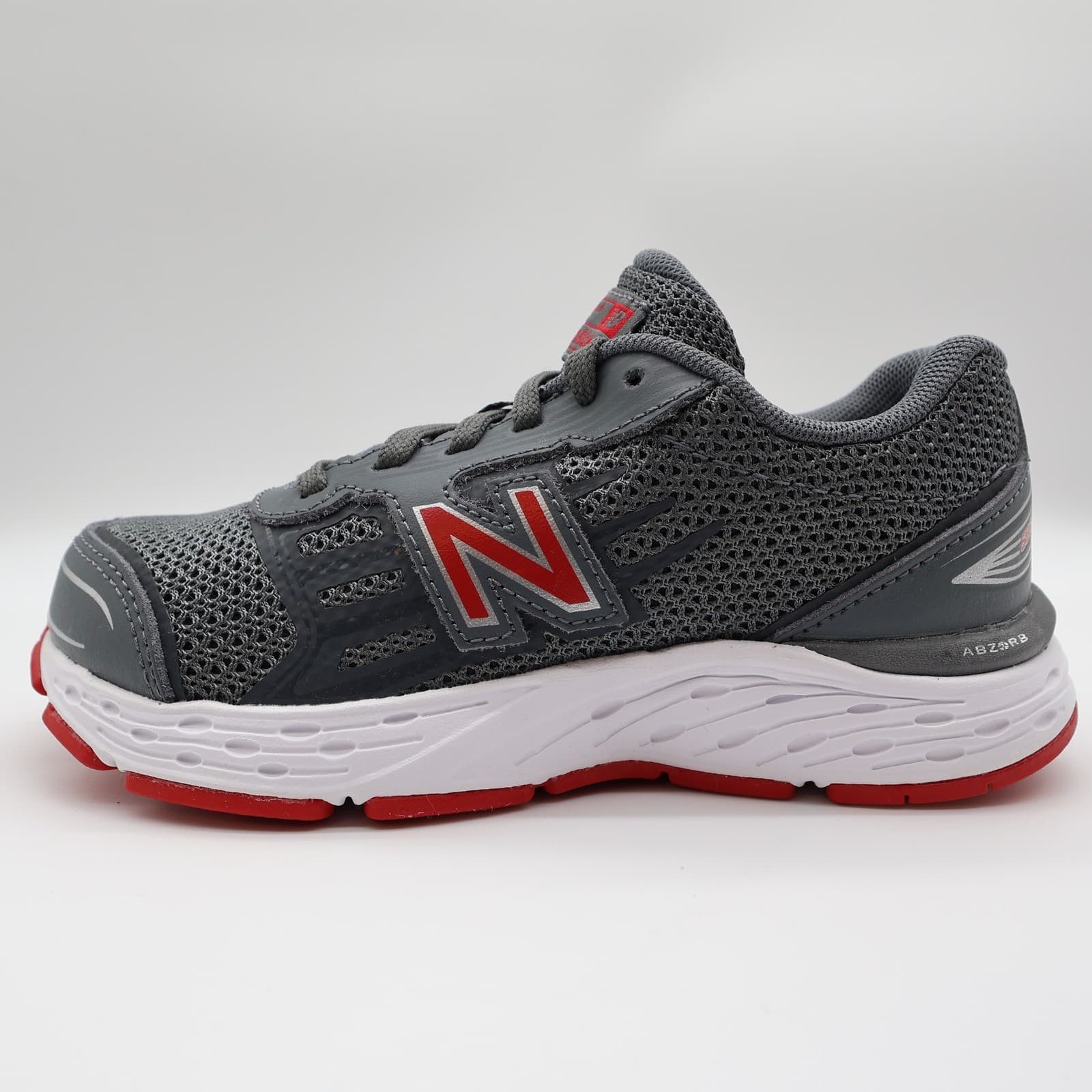 New Balance 680v2 Running Shoes Boys 12.5 Grey Mesh TechRide YP680LR Sneaker - Thumbnail 10