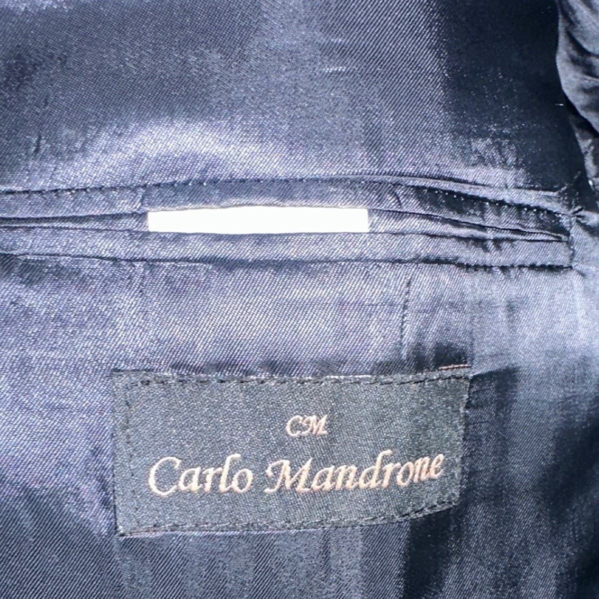 Carlo Mandrone Blazer Mens 50L Blue Grey Silk Wool 3-Button Jacket - Thumbnail 7
