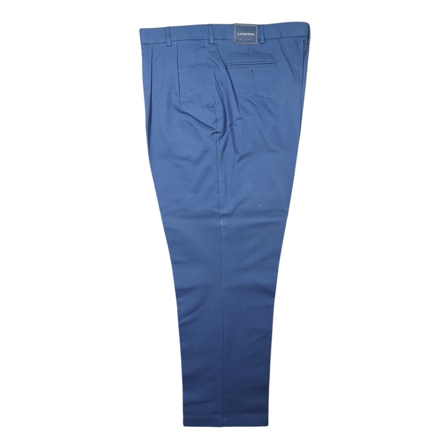 Lands' End Chino Pants Mens 44 Blue NEW Cotton Twill Straight Leg Flat Front - Thumbnail 4