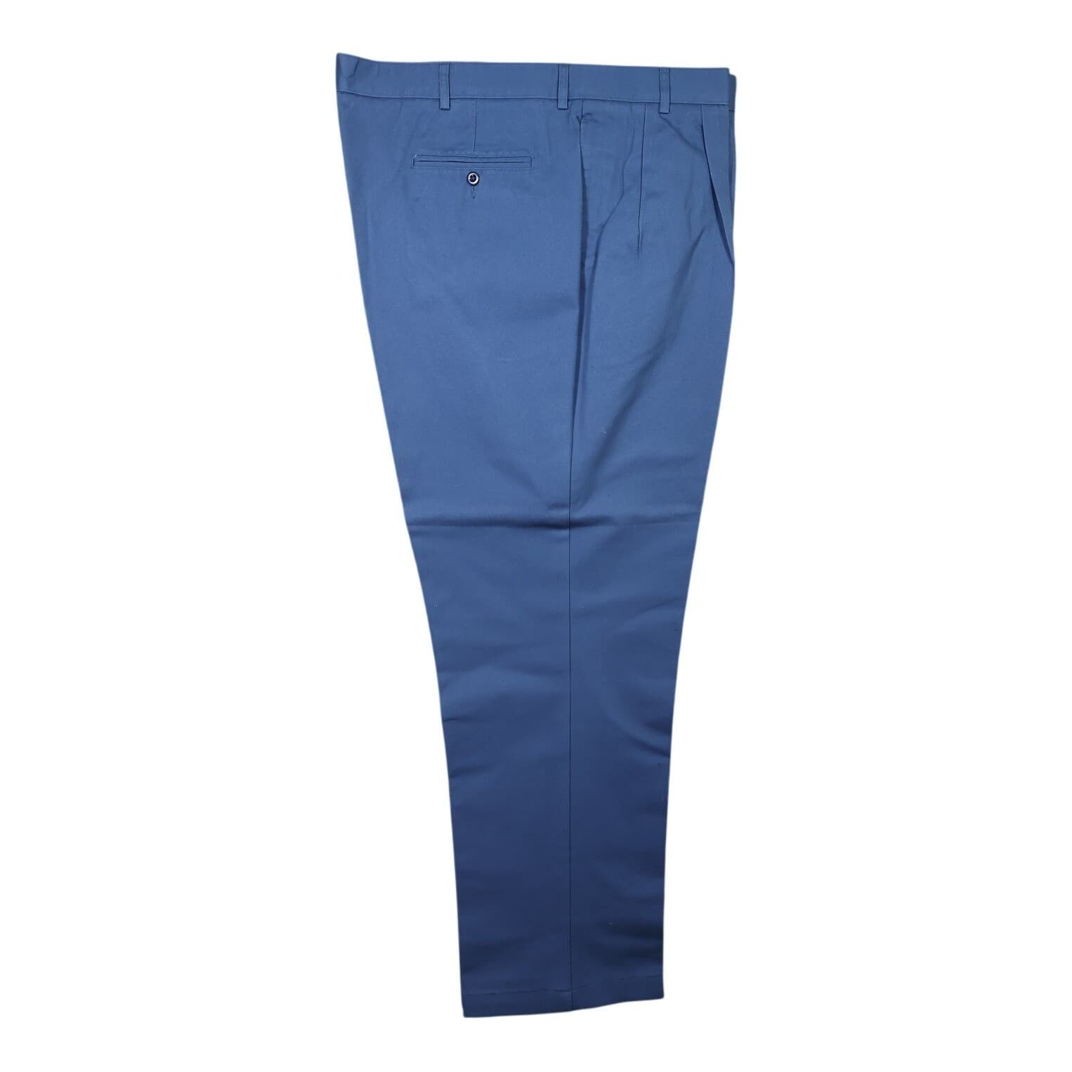 Lands' End Chino Pants Mens 44 Blue NEW Cotton Twill Straight Leg Flat Front - Thumbnail 5