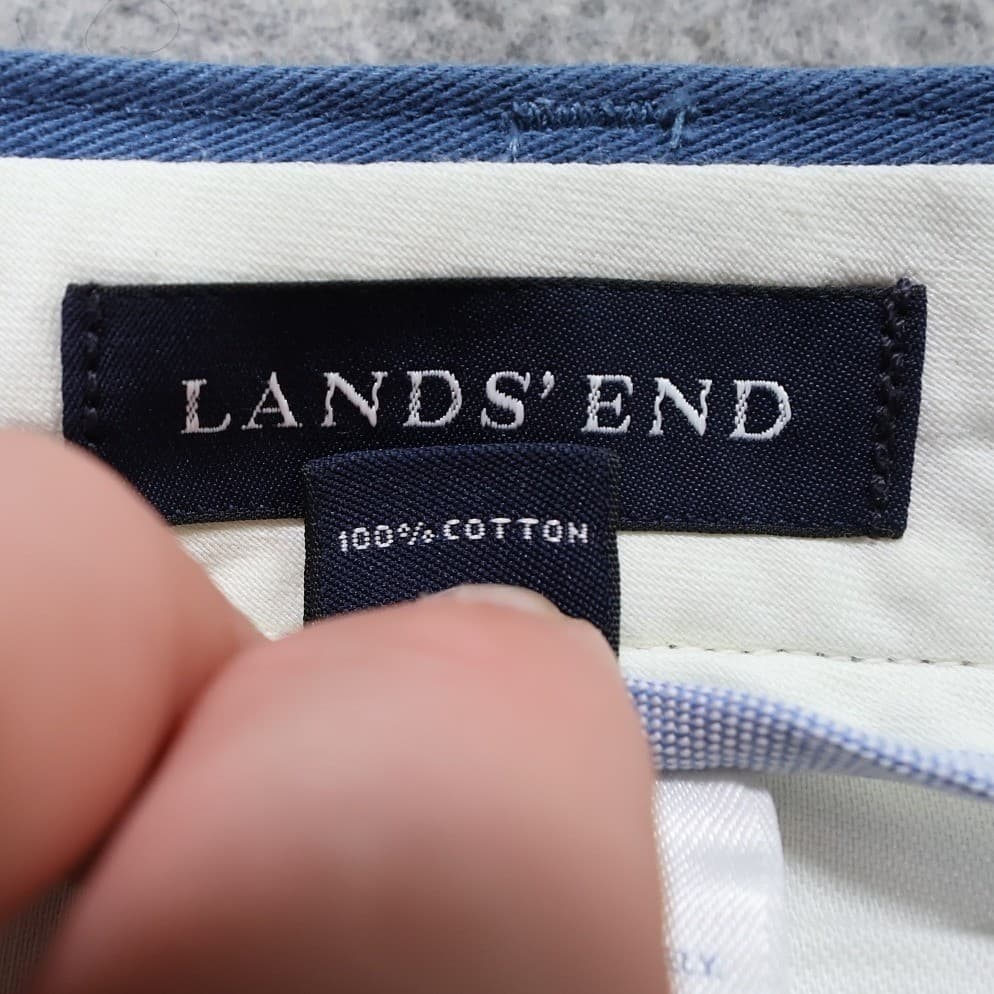 Lands' End Chino Pants Mens 44 Blue NEW Cotton Twill Straight Leg Flat Front - Thumbnail 7