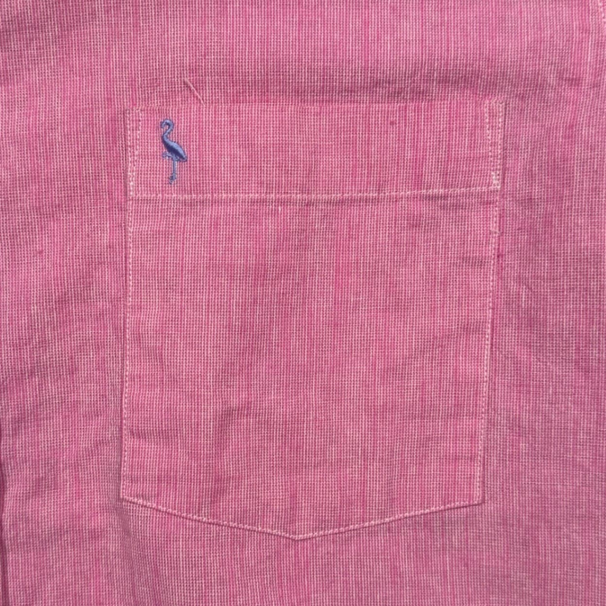 Tailorbyrd Button Down Shirt Mens Small Pink Excellent Short Sleeve Floral Trim - Thumbnail 5