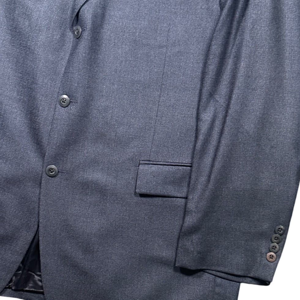 Carlo Mandrone Blazer Mens 50L Blue Grey Silk Wool 3-Button Jacket - Thumbnail 6