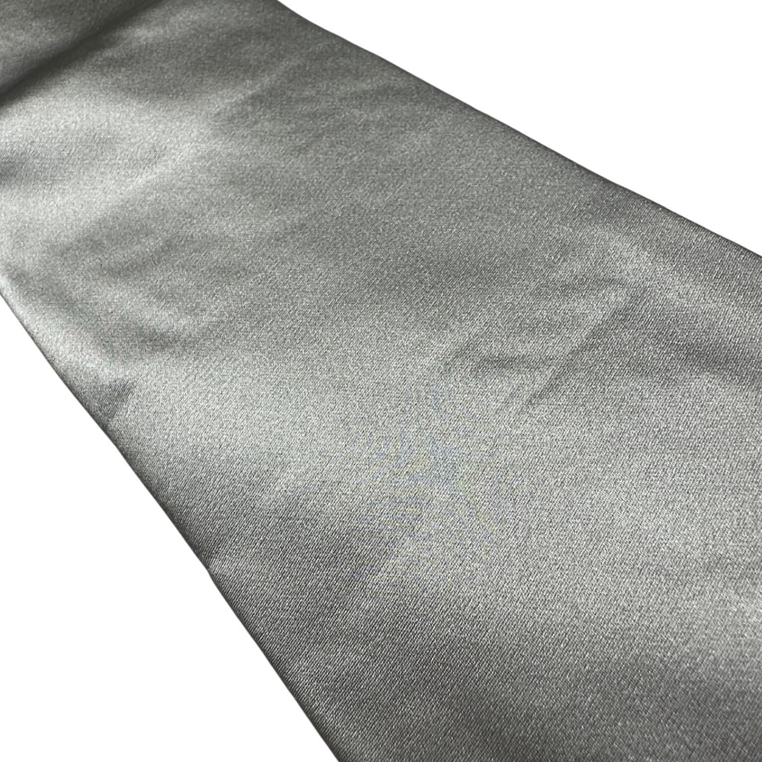 Stafford Silk Tie Pocket Square Set Mens OS Silver New Solid Satin 63" - Thumbnail 3