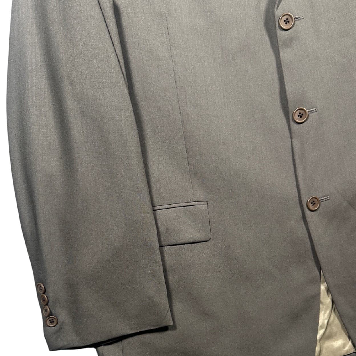 Calvin Klein Blazer Mens 42R Gray 100% Wool 3 Button Suit Jacket Made in Canada - Thumbnail 6