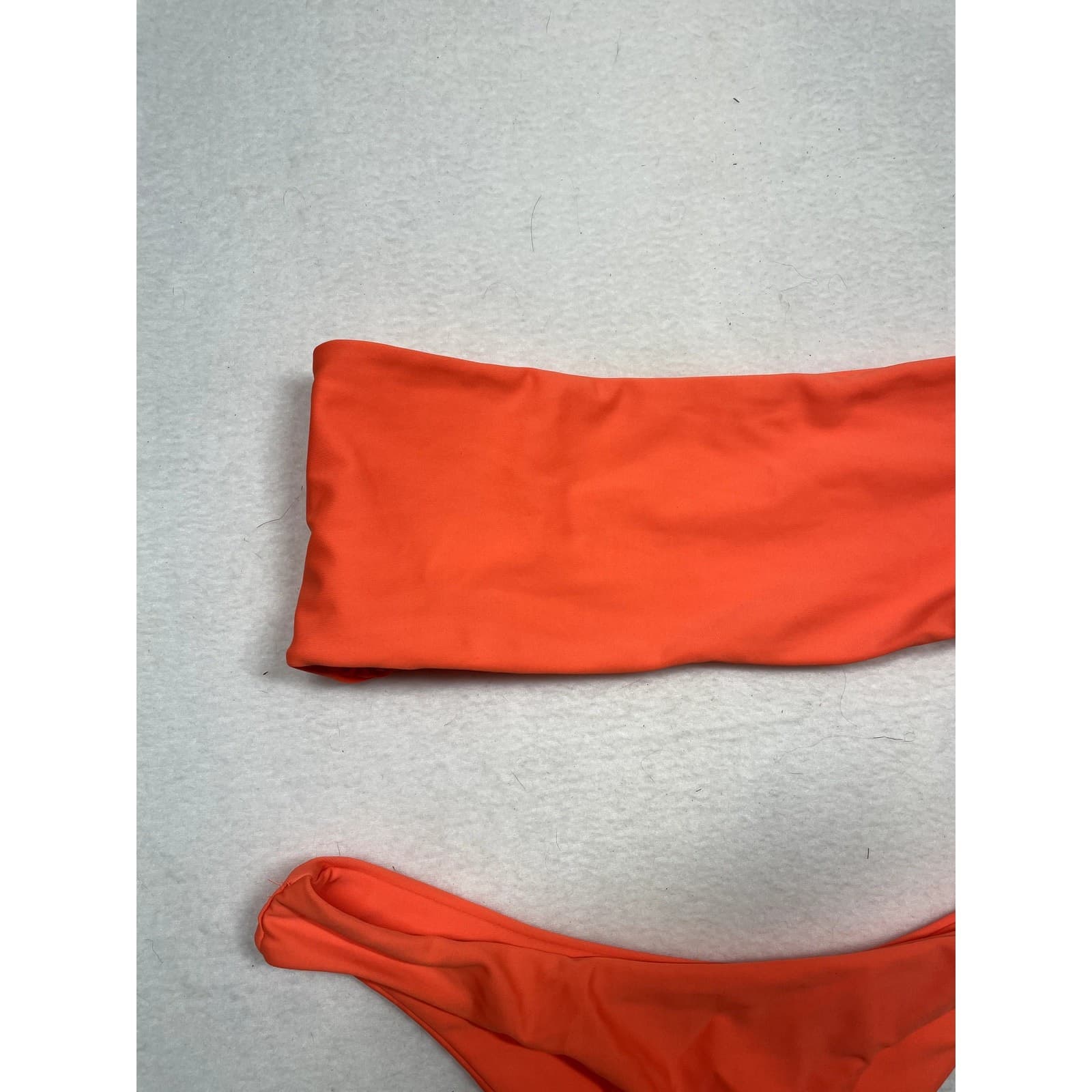Zaful Bright Orange Strapless Bikini Set Womens S 2 Piece Swimsuit - Thumbnail 2