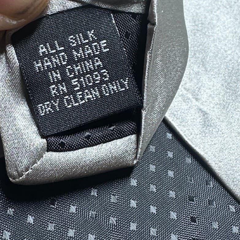 Stafford Silk Tie Pocket Square Set Mens OS Silver New Solid Satin 63" - Thumbnail 6