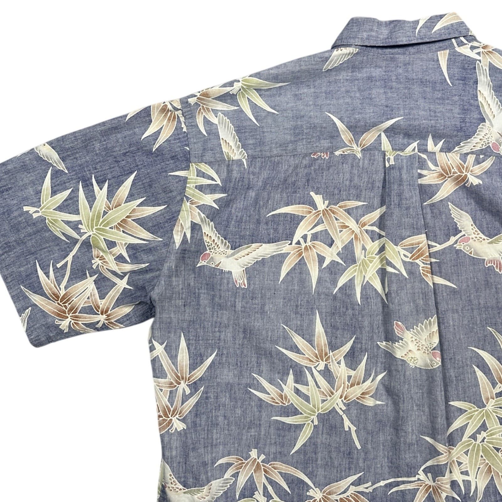 Cooke Street Button Down Men Large Blue Excellent Bird Bamboo Print 0510 - Thumbnail 4