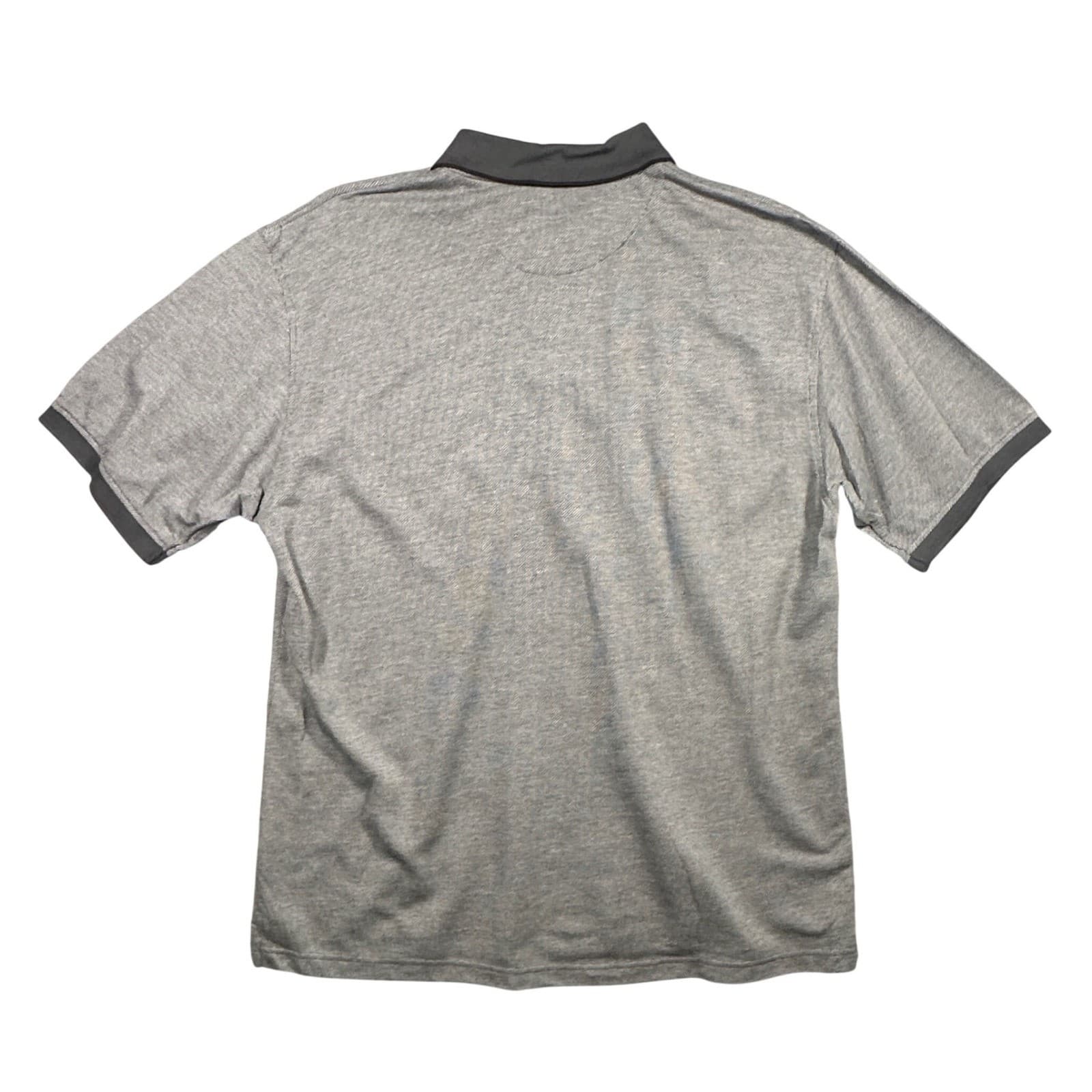 Vintage George Polo Shirt Mens XL Grey Short Sleeve Textured Cotton Blend - Thumbnail 2
