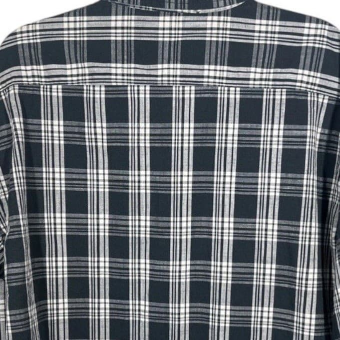 Wrangler Mens Plaid Long Sleeve Button Up Shirt XL Black White Western Casual - Thumbnail 6