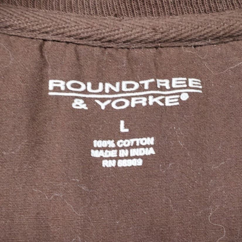 Roundtree & Yorke Pullover Mens L Brown Excellent 1/4 Zip Ribbed Cotton 1434 - Thumbnail 4
