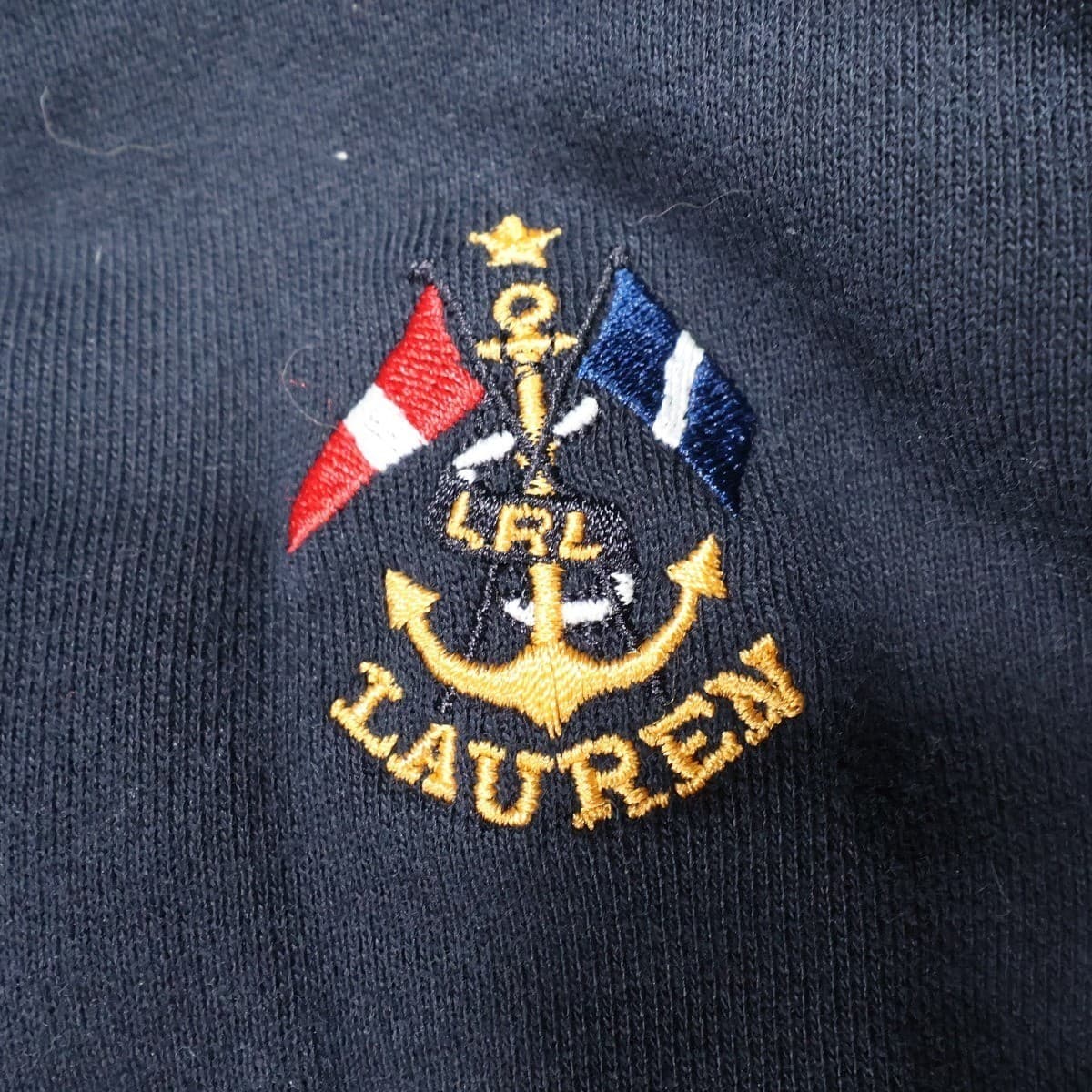 Lauren Ralph Lauren Sweatshirt Women Small Navy Blue Excellent Vintage Striped - Thumbnail 7