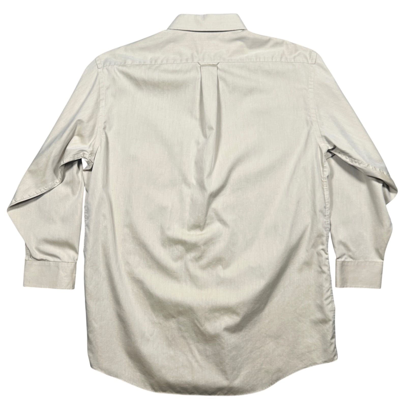 Stafford Button Down Shirt Mens 17 32-33 Tan Excellent Micro Pinpoint Oxford - Thumbnail 3