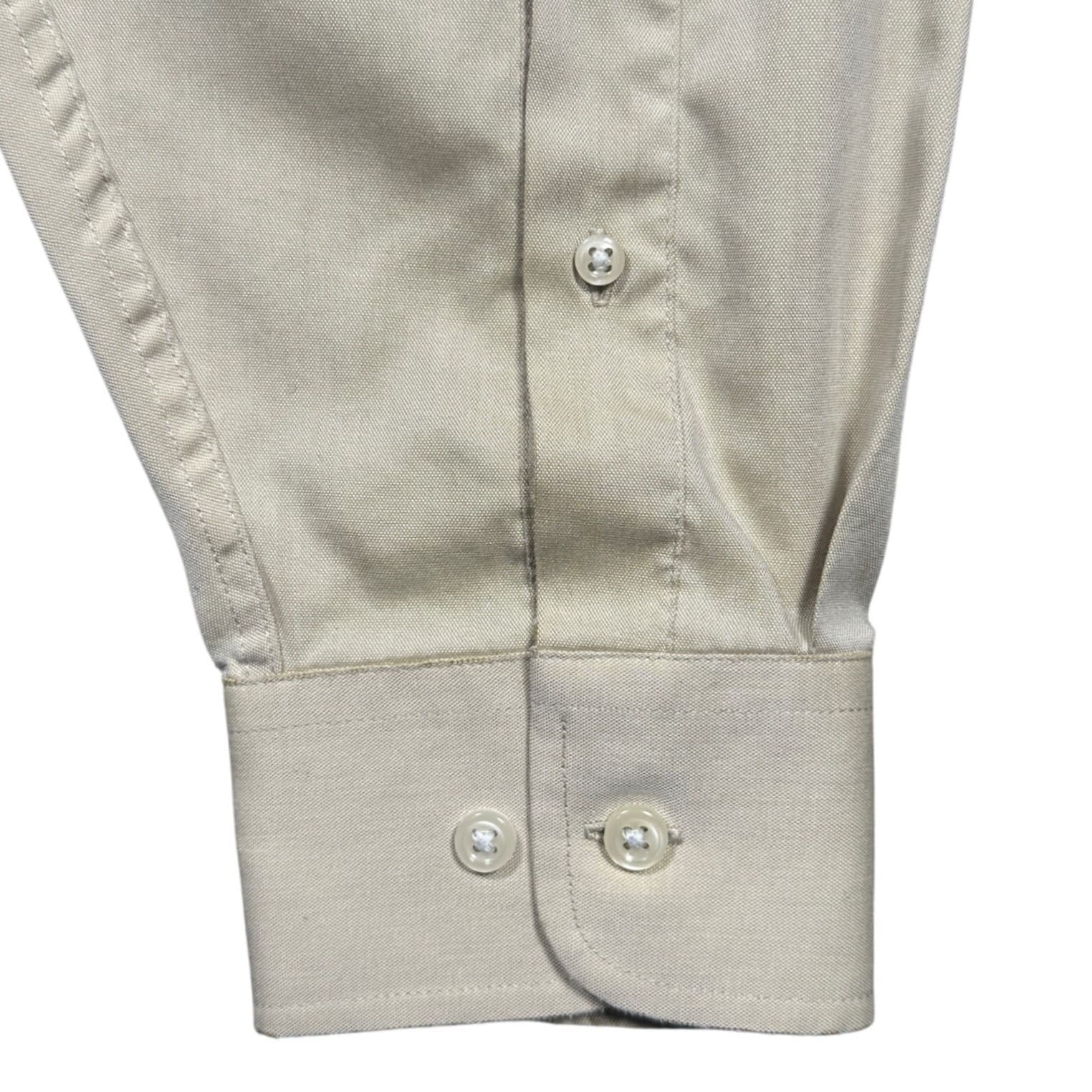 Stafford Button Down Shirt Mens 17 32-33 Tan Excellent Micro Pinpoint Oxford - Thumbnail 5