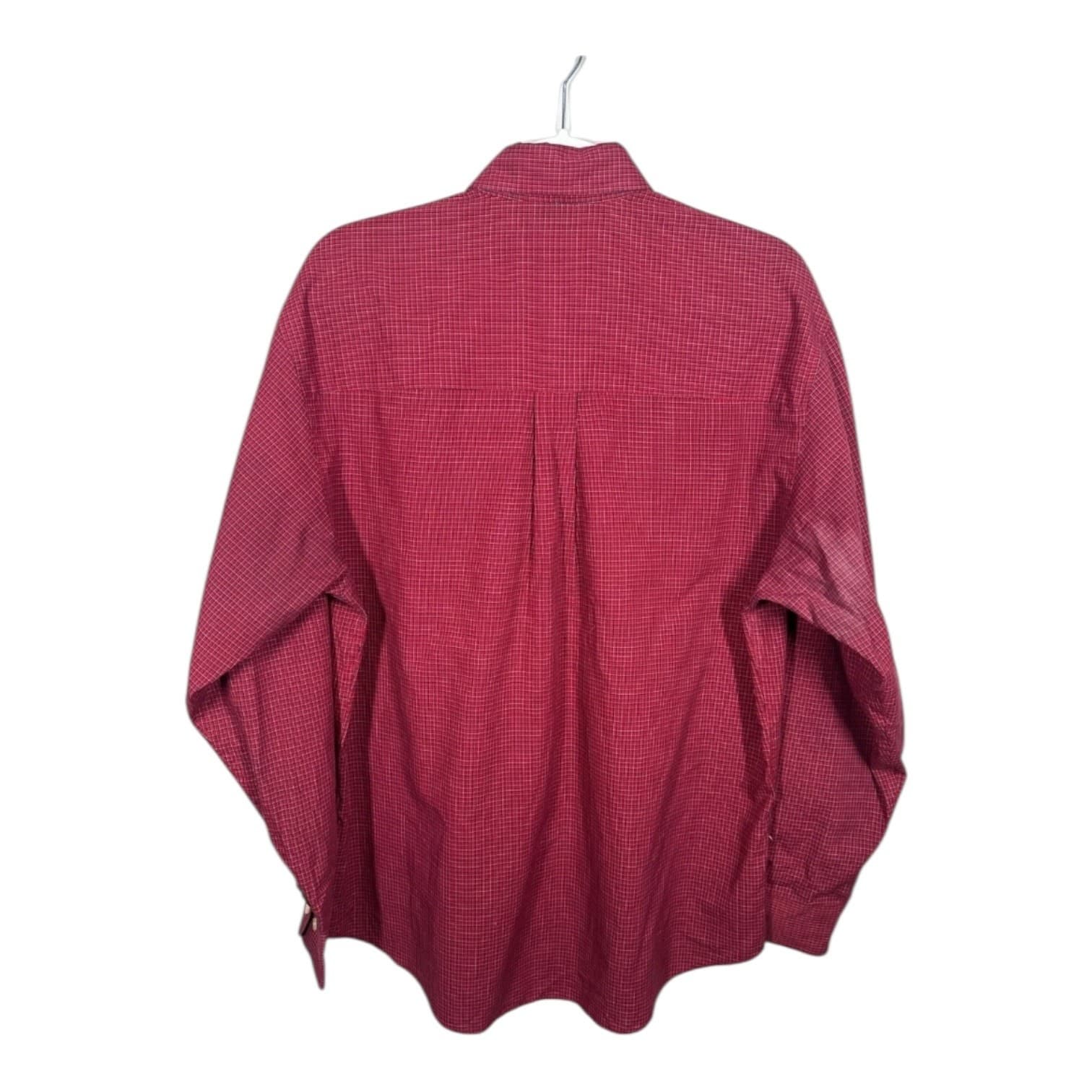 Haggar Red Button Down Shirt Mens M Long Sleeve Casual - Thumbnail 2
