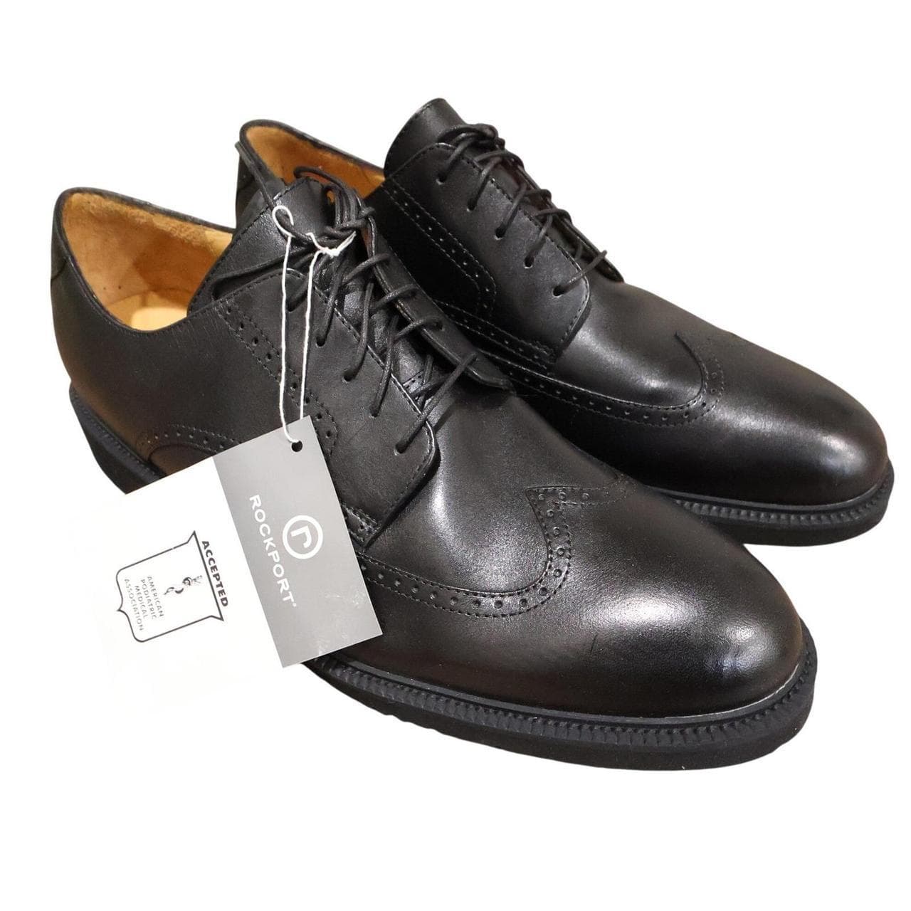 Rockport Tribunal Wingtip Leather Dress Shoes, Men's 13, Black - Thumbnail 3