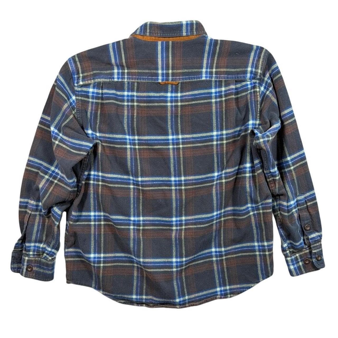Orvis Flannel Shirt Mens XL Blue Brown Plaid Long Sleeve Button Down - Thumbnail 3
