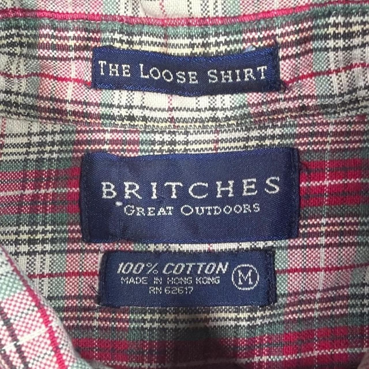 Vintage Britches Button Down Shirt Mens M Red Plaid Cotton Long Sleeve - Thumbnail 8