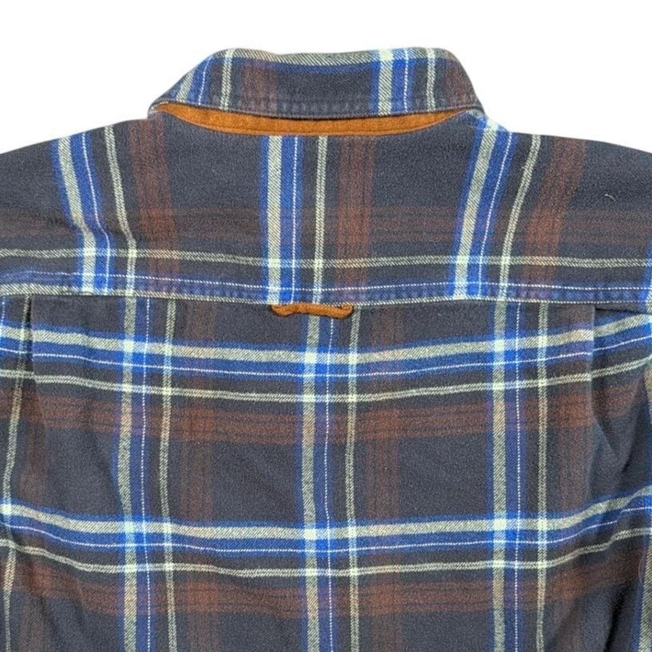 Orvis Flannel Shirt Mens XL Blue Brown Plaid Long Sleeve Button Down - Thumbnail 5