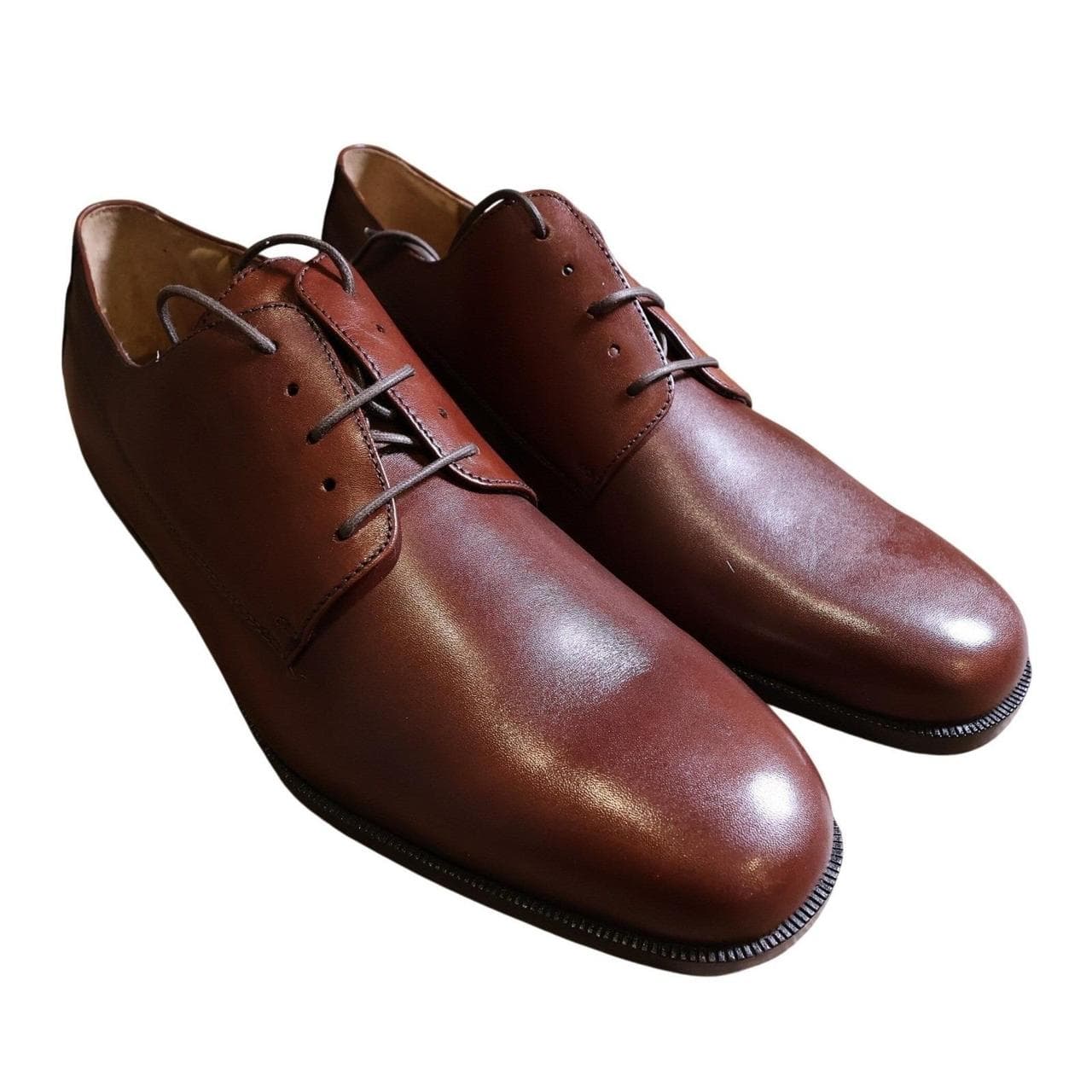 Florsheim Salem 5 Eye Men's 13 D Brown Leather Plain Toe Derby SH-0060 - Thumbnail 3